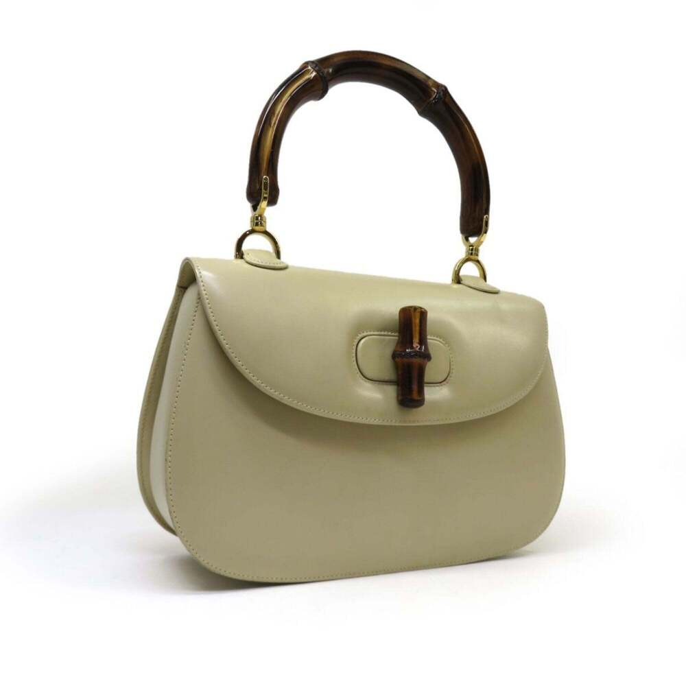 GUCCI Cream Leather Bamboo Bag - Picture 10 of 10